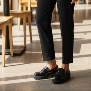 Franco Sarto Balin Lug Sole Loafer in Black Patent Leather